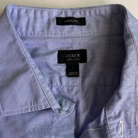 J.Crew Slim-fit Ludlow Premium Cotton Slim Fit Dress Shirt Blue Size L - Picture 4 of 5